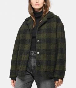 Grosses soldes 🔔 VANESSA BRUNO Manteau Reeva Laine Carreaux Noir Vert 😀 -BOUTIQUE MARGAUX LONNBERG unnamed file 3063