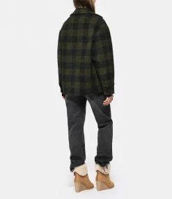 Grosses soldes 🔔 VANESSA BRUNO Manteau Reeva Laine Carreaux Noir Vert 😀 -BOUTIQUE MARGAUX LONNBERG unnamed file 3065