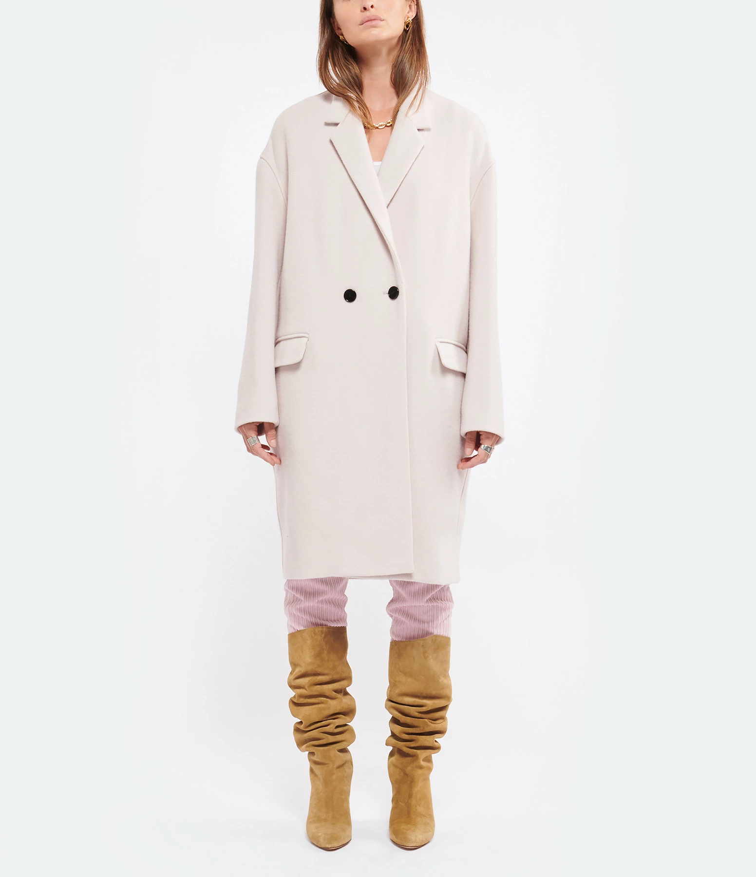 Grosses soldes ???? ISABEL MARANT Manteau Efegozi Laine Craie ???? 3 Grosses soldes ???? ISABEL MARANT Manteau Efegozi Laine Craie ???? – Image 3