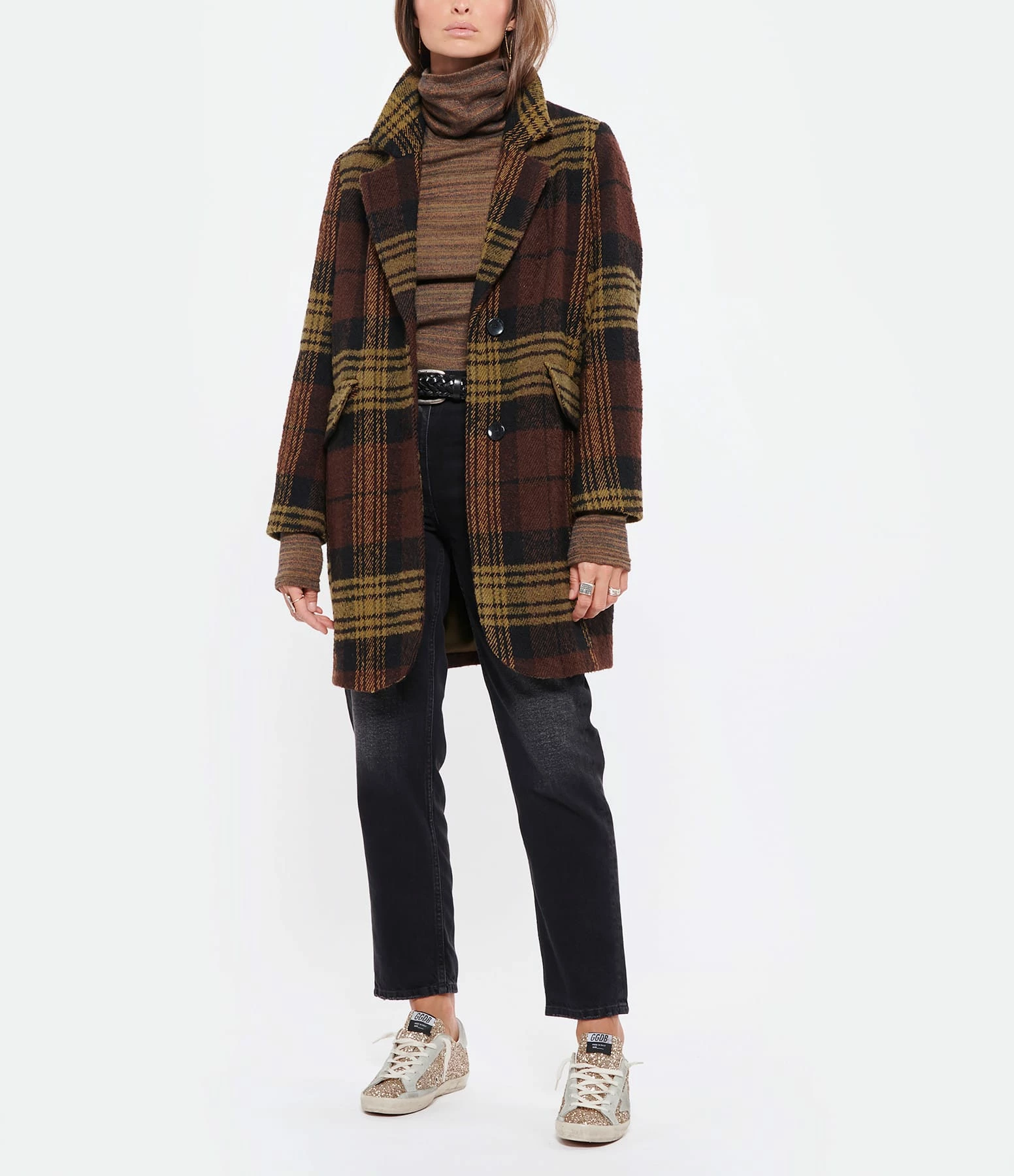 Meilleure vente 🧨 MOMONI Manteau Pomerania Carreaux Laine Marron 👍 3 Meilleure vente 🧨 MOMONI Manteau Pomerania Carreaux Laine Marron 👍 – Image 3