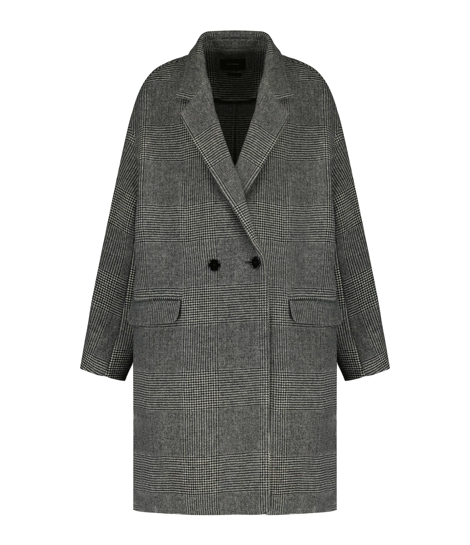 Meilleure vente ???? ISABEL MARANT Manteau Efegozi Laine Noir Écru ???? 1 Meilleure vente ???? ISABEL MARANT Manteau Efegozi Laine Noir Écru ????