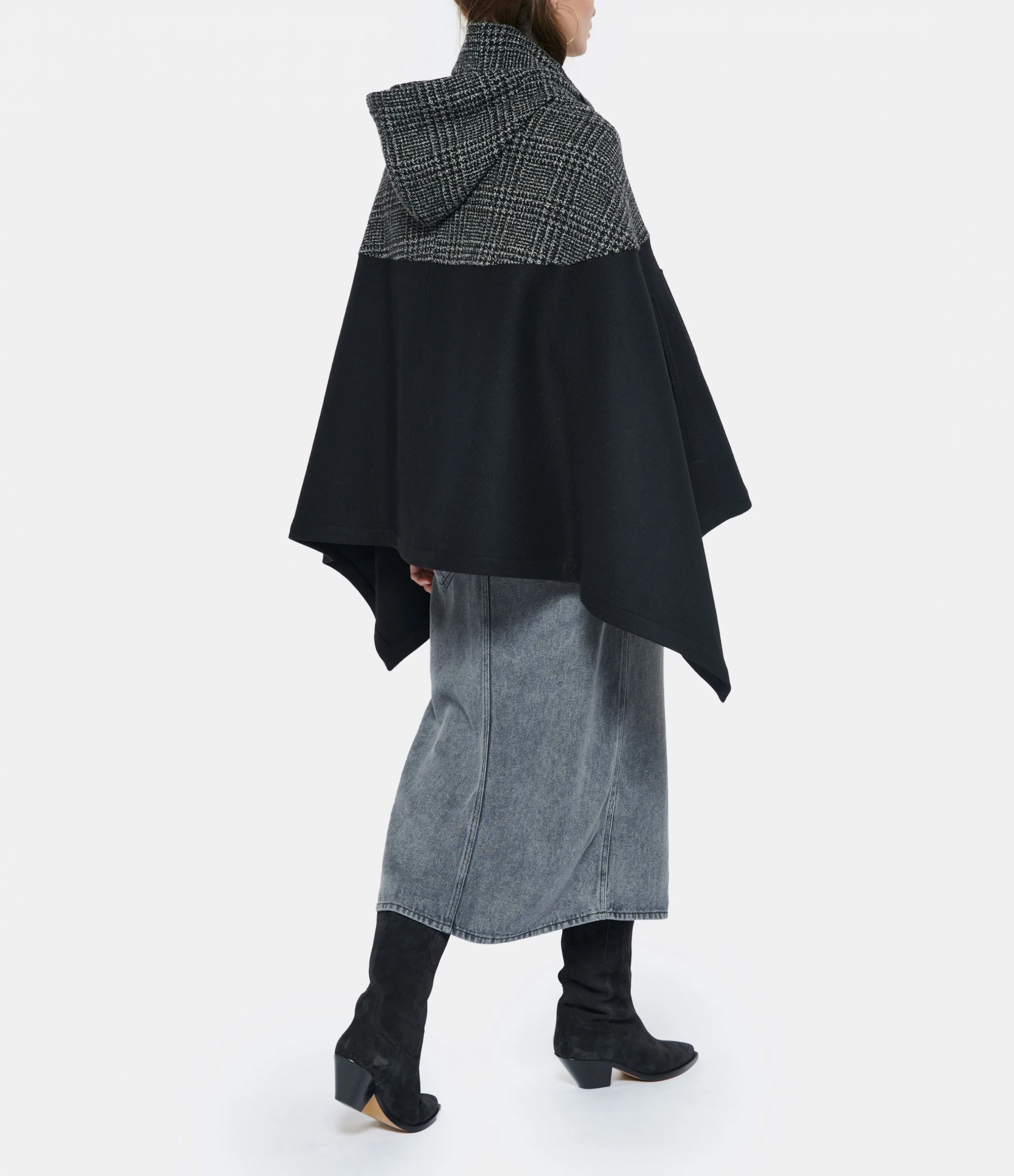 Meilleure affaire ???? SEE BY CHLOE Manteau Laine Noir Gris ???? 5 Meilleure affaire ???? SEE BY CHLOE Manteau Laine Noir Gris ???? – Image 5