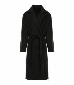 De gros 🛒 JEANNE VOULAND Manteau Iono Ceinturé Long Noir ❤️