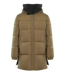 Meilleur prix 🤩 YVES SALOMON Doudoune Réversible Coton Noir Militaire 🎁