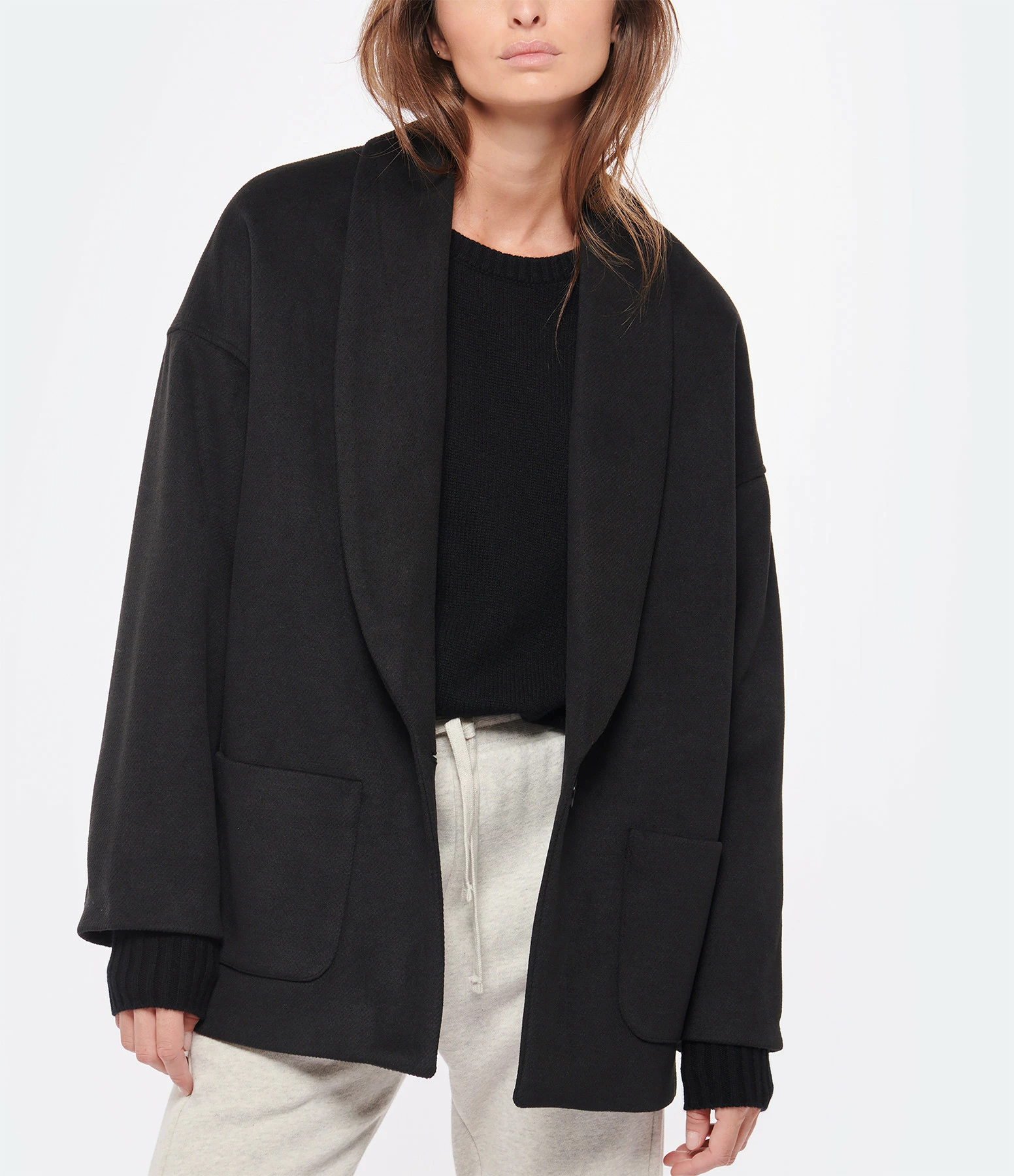 Le moins cher ???? JEANNE VOULAND Manteau Albe Noir ???? 3 Le moins cher ???? JEANNE VOULAND Manteau Albe Noir ???? – Image 3