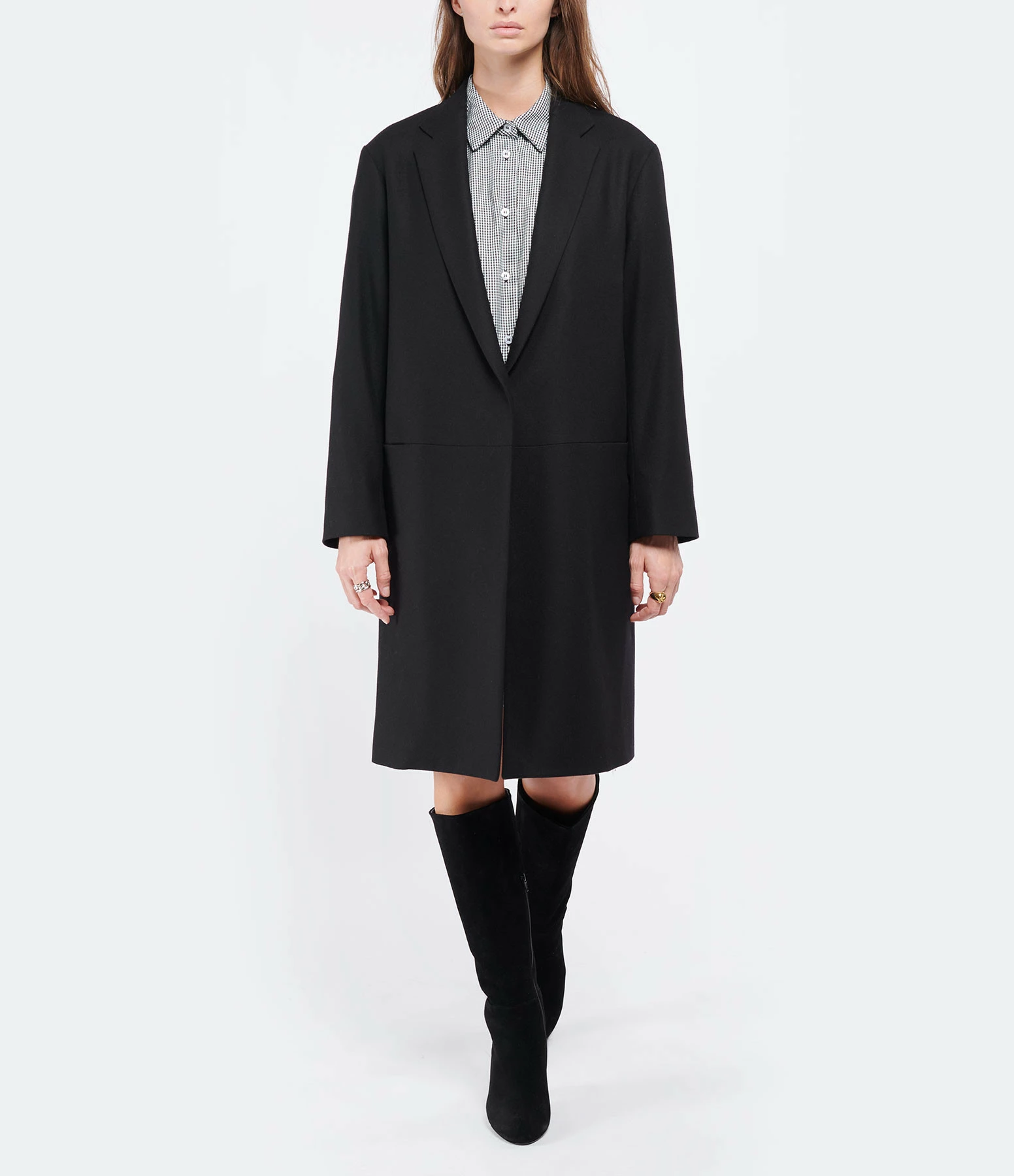 Remise 🤩 JEANNE VOULAND Manteau Eres Laine Cachemire Noir 😉 6 Remise 🤩 JEANNE VOULAND Manteau Eres Laine Cachemire Noir 😉 – Image 6