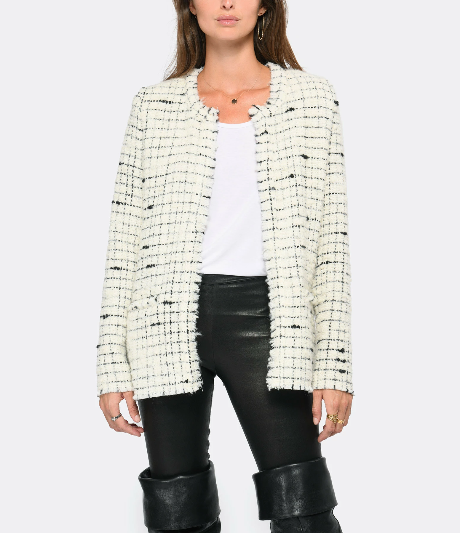 Sortie 😀 IRO Veste Dariot Laine Écru Noir 🔥 3 Sortie 😀 IRO Veste Dariot Laine Écru Noir 🔥 – Image 3