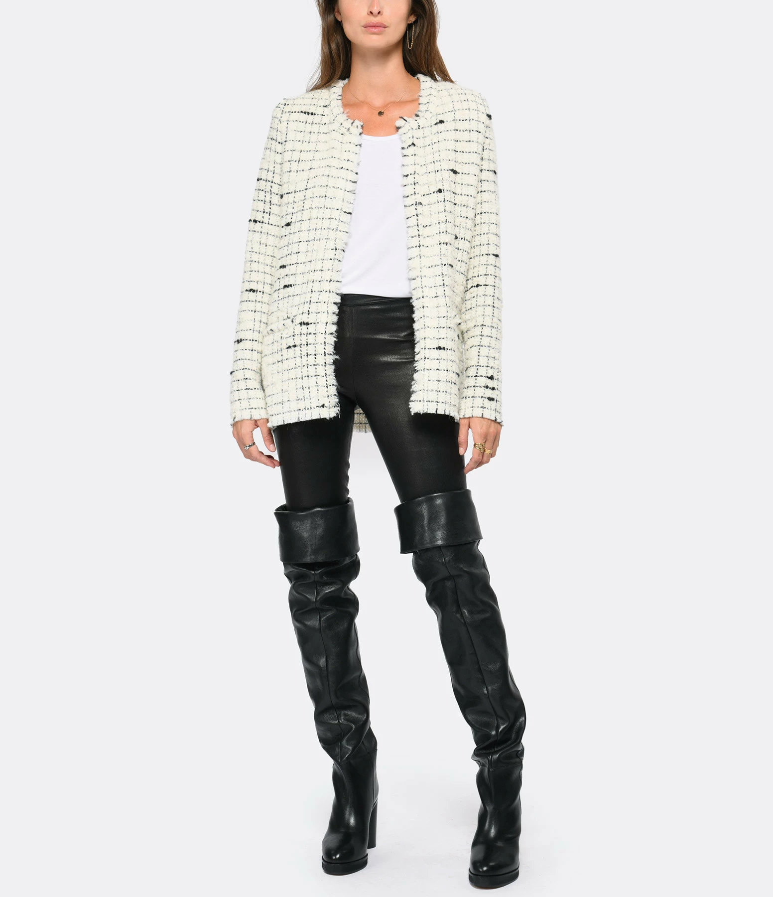 Sortie 😀 IRO Veste Dariot Laine Écru Noir 🔥 4 Sortie 😀 IRO Veste Dariot Laine Écru Noir 🔥 – Image 4