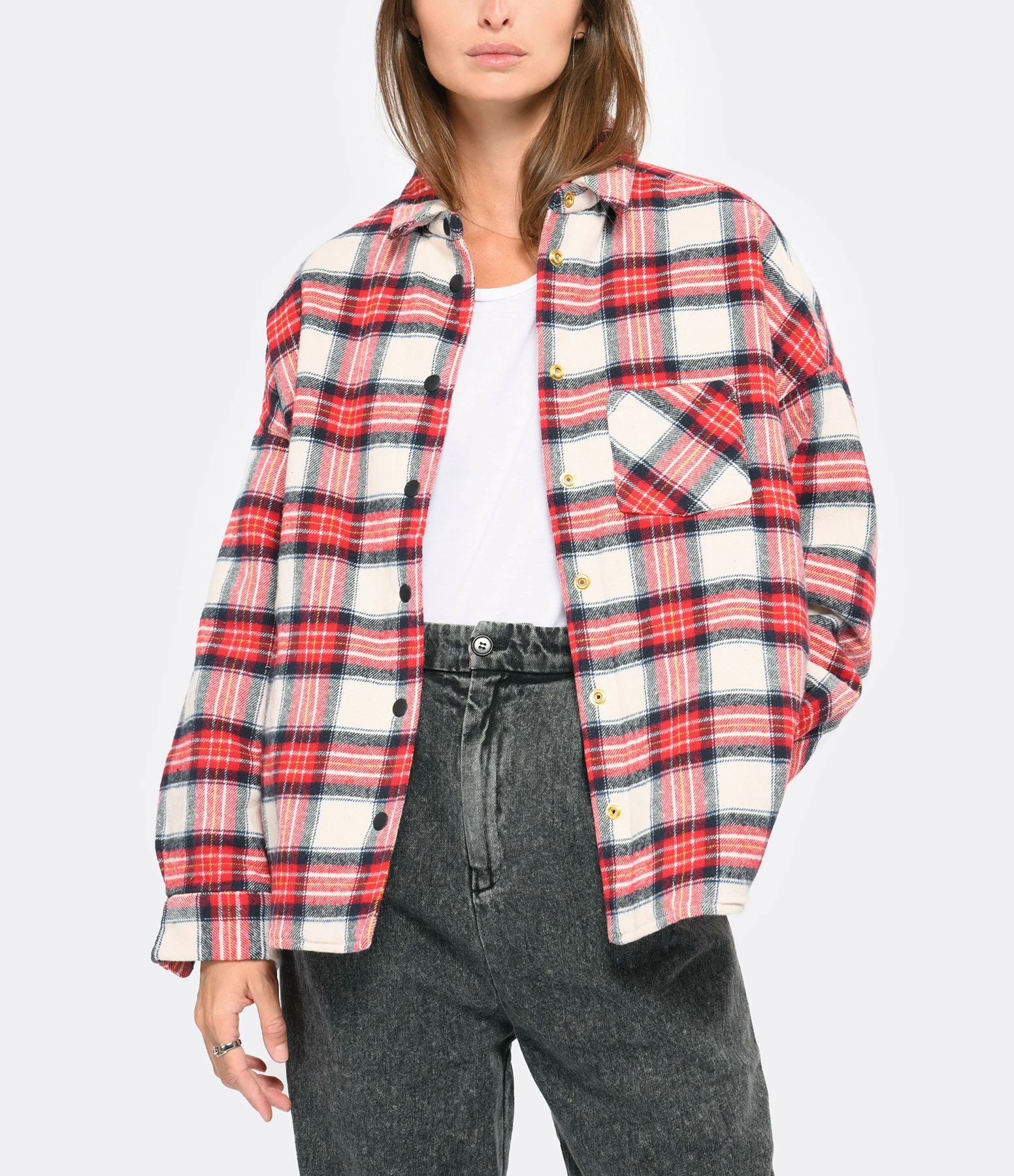 Remise ???? CHARLIE JOE Veste Mike Coton Tartan Rouge ???? 3 Remise ???? CHARLIE JOE Veste Mike Coton Tartan Rouge ???? – Image 3