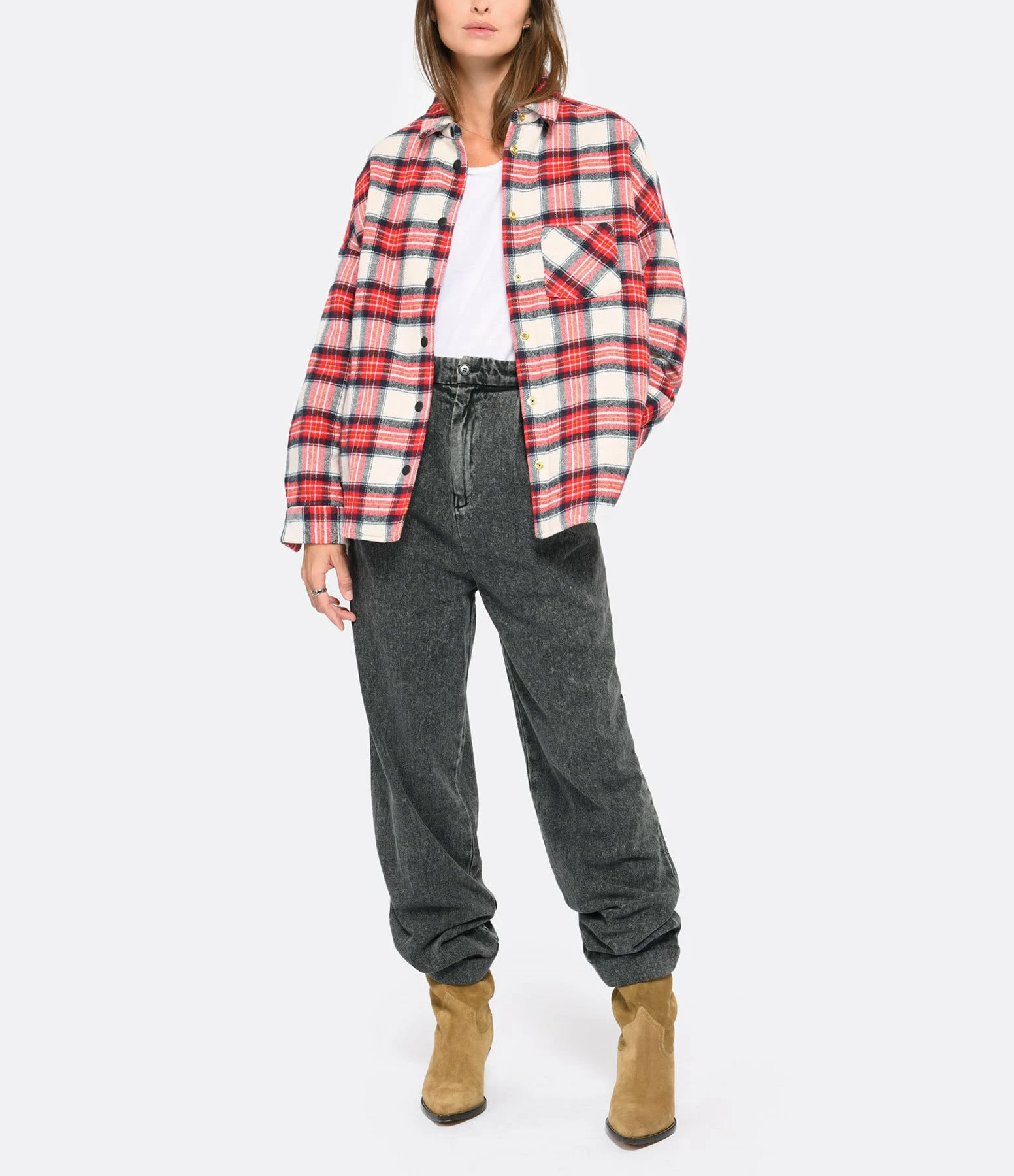 Remise ???? CHARLIE JOE Veste Mike Coton Tartan Rouge ???? 4 Remise ???? CHARLIE JOE Veste Mike Coton Tartan Rouge ???? – Image 4