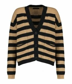 Tout neuf 👏 ROBERTO COLLINA Cardigan Rayures Noir Camel 😀