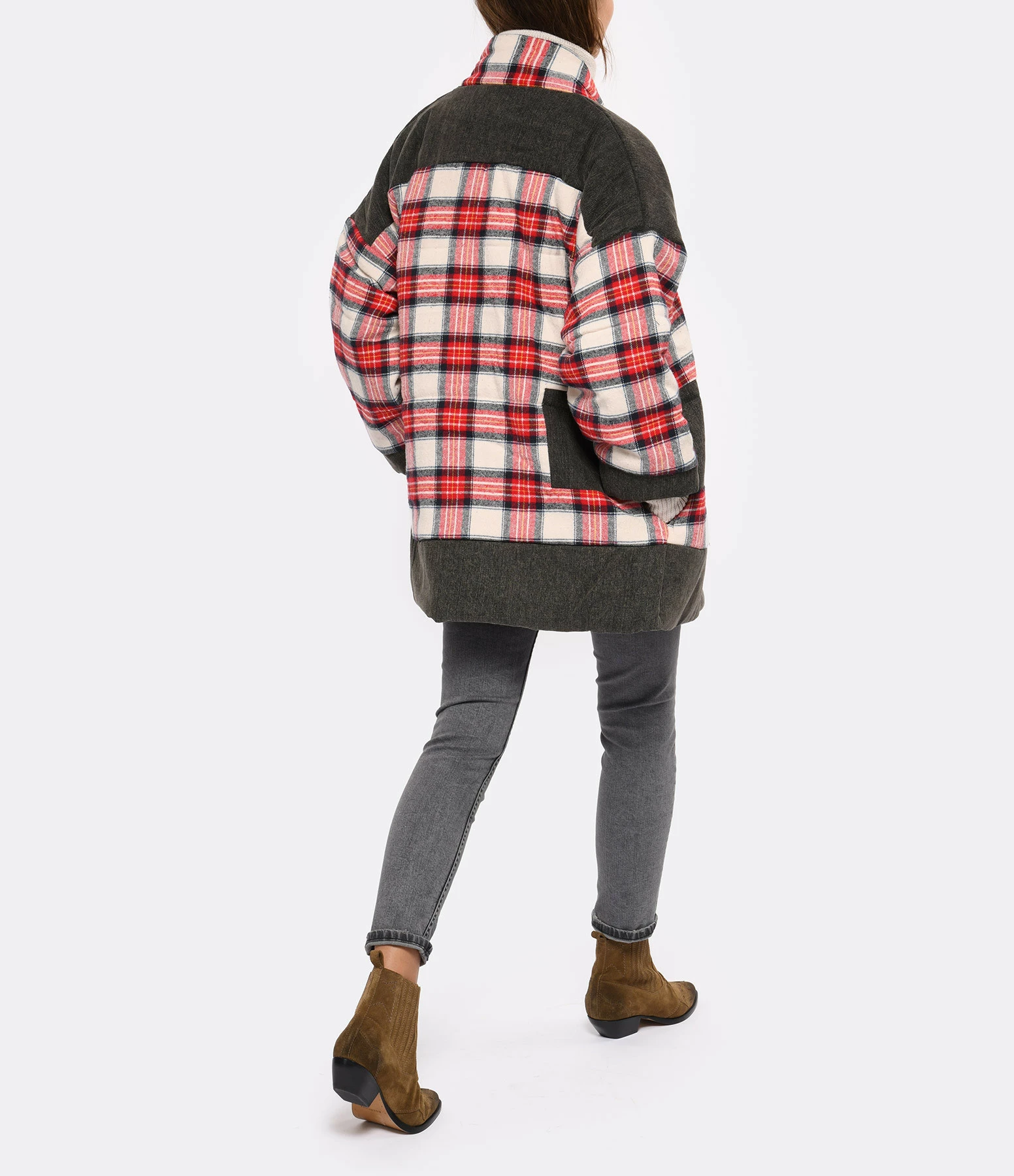 Promo ✨ CHARLIE JOE Veste Luck Coton Tartan Rouge ???? 5 Promo ✨ CHARLIE JOE Veste Luck Coton Tartan Rouge ???? – Image 5