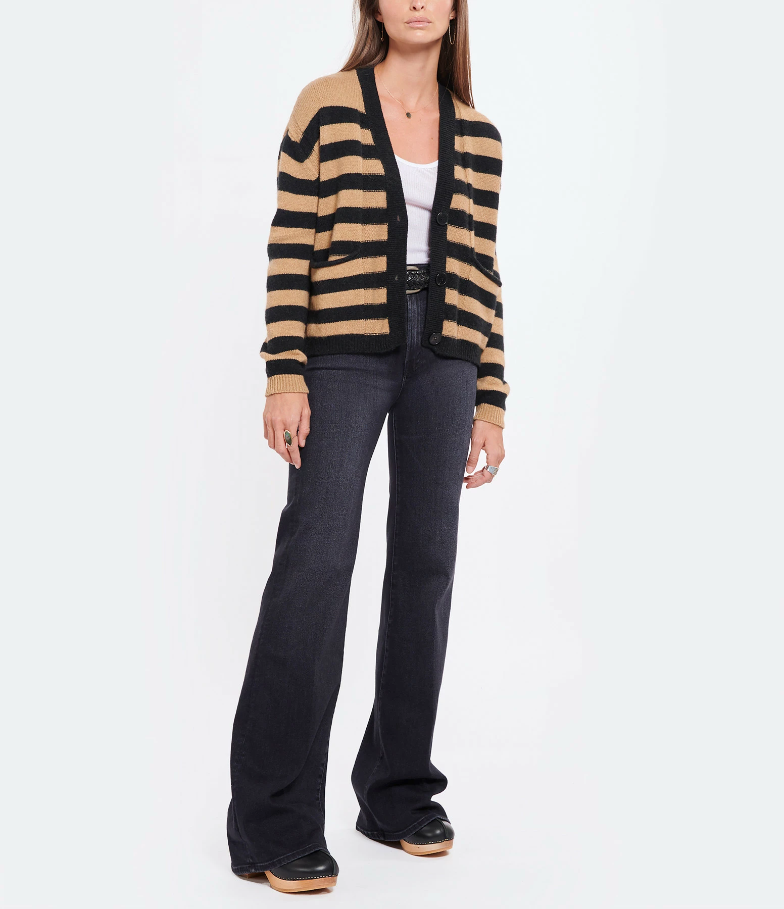 Tout neuf 👏 ROBERTO COLLINA Cardigan Rayures Noir Camel 😀 4 Tout neuf 👏 ROBERTO COLLINA Cardigan Rayures Noir Camel 😀 – Image 4