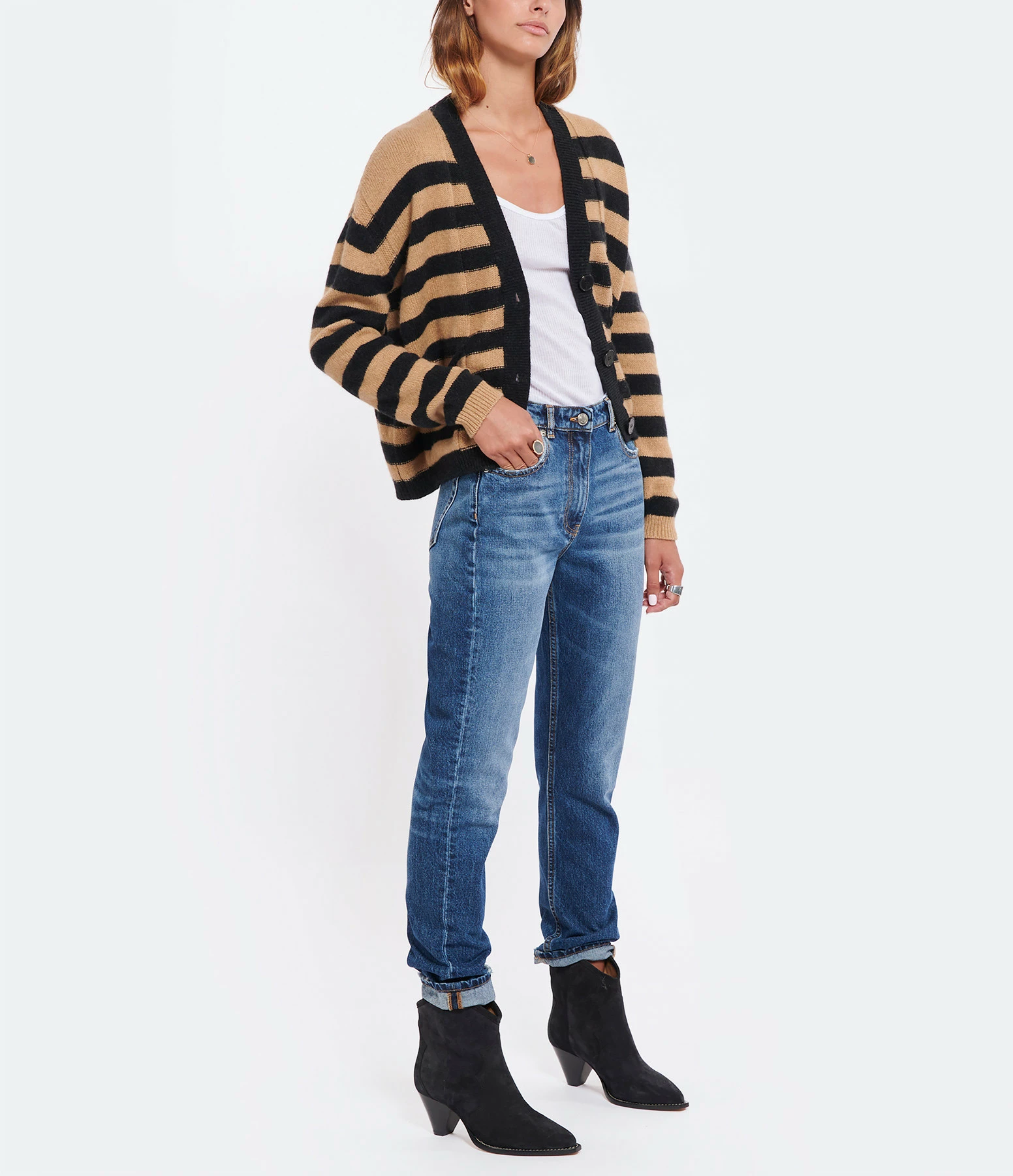 Tout neuf 👏 ROBERTO COLLINA Cardigan Rayures Noir Camel 😀 6 Tout neuf 👏 ROBERTO COLLINA Cardigan Rayures Noir Camel 😀 – Image 6