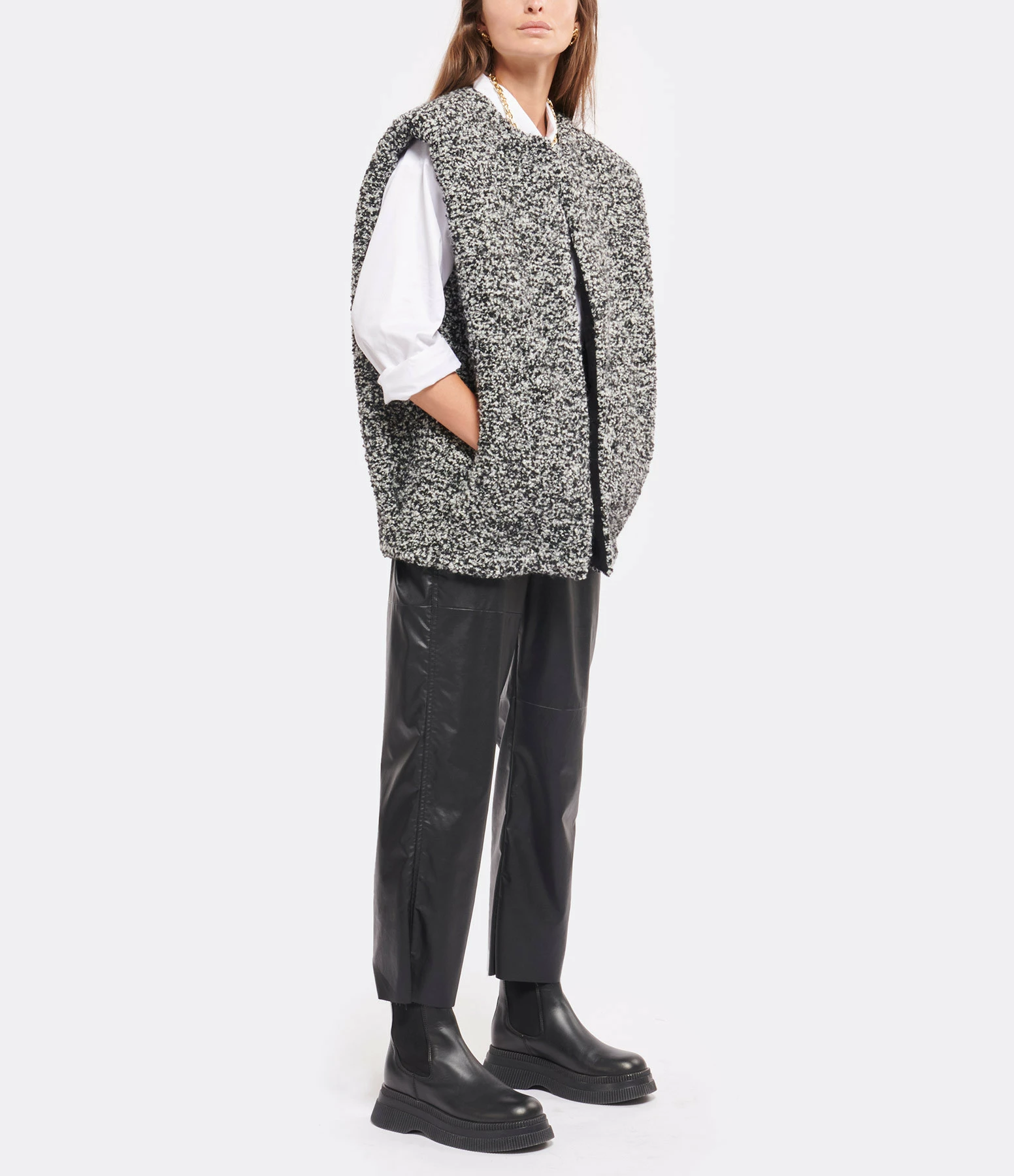 Meilleure affaire ???? ISABEL MARANT Veste Gwendalia Noir Écru ???? 4 Meilleure affaire ???? ISABEL MARANT Veste Gwendalia Noir Écru ???? – Image 4