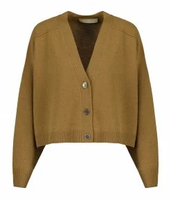 Remise 🌟 VANESSA BRUNO Gilet Venezuela Laine Marron Kaki 😀