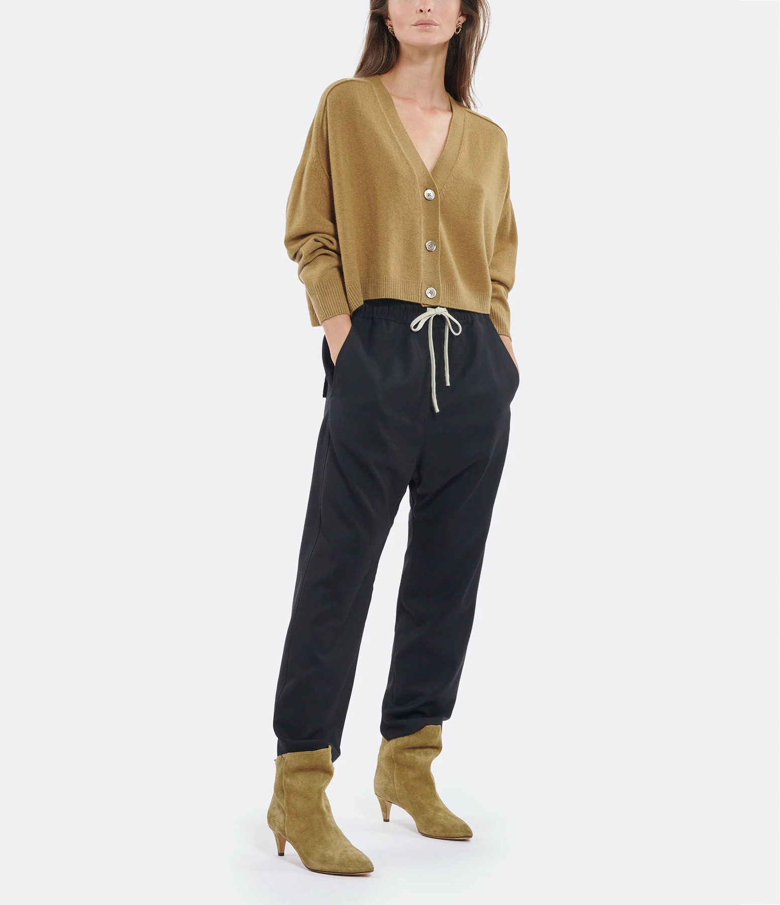 Remise 🌟 VANESSA BRUNO Gilet Venezuela Laine Marron Kaki 😀 6 Remise 🌟 VANESSA BRUNO Gilet Venezuela Laine Marron Kaki 😀 – Image 6