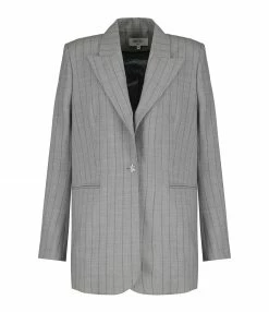 Meilleure vente 🧨 OUD Veste Blazer Sonia Laine Rayures Gris ✔️