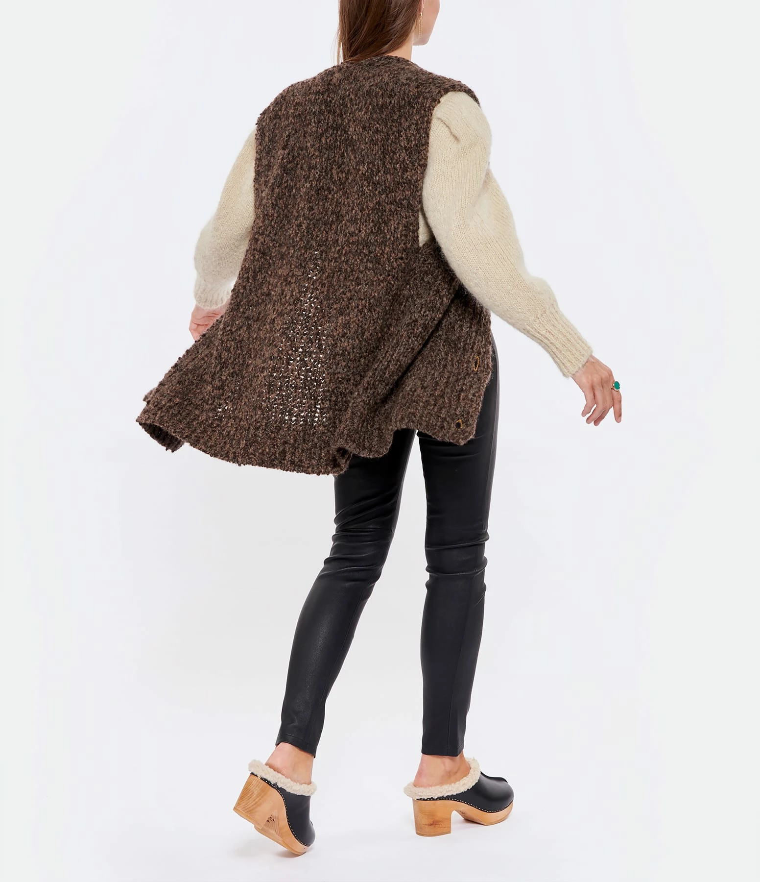 Vente flash 🎁 MOMONI Gilet Picchio Sans Manche Laine Marron 💯 4 Vente flash 🎁 MOMONI Gilet Picchio Sans Manche Laine Marron 💯 – Image 4