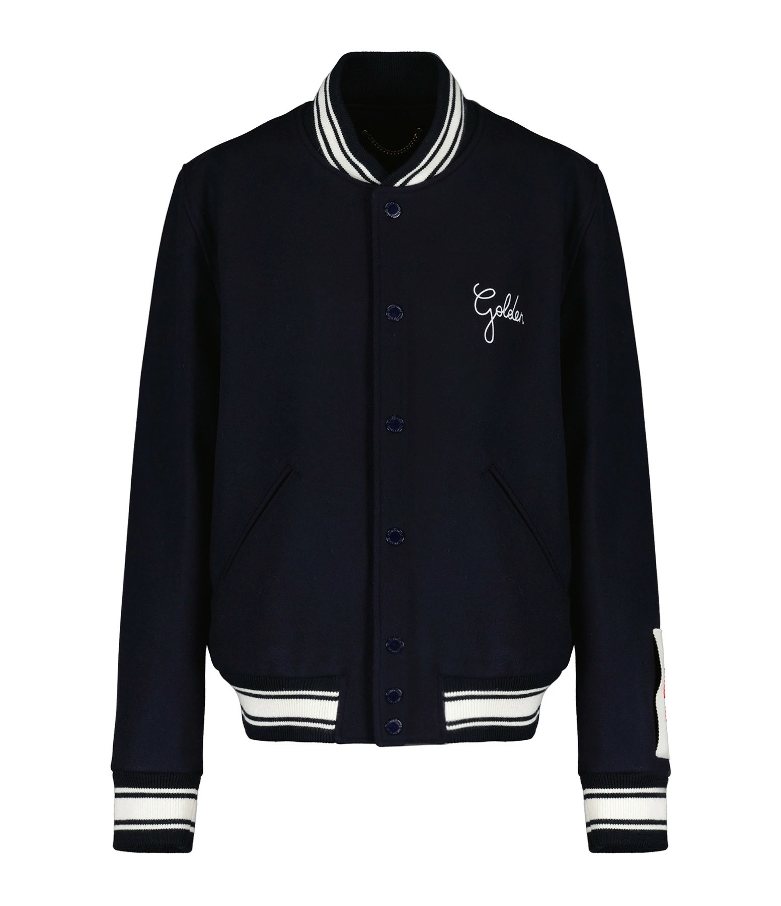 Nouveau ???? GOLDEN GOOSE Veste Bomber Homme Golden Laine Bleu Foncé ???? 1 Nouveau ???? GOLDEN GOOSE Veste Bomber Homme Golden Laine Bleu Foncé ????