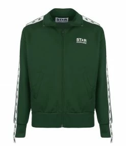 Meilleure vente 🌟 GOLDEN GOOSE Veste Homme Star Zip Vert Blanc ❤️