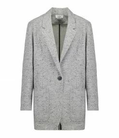 Nouveau 👍 ISABEL MARANT ÉTOILE Veste Blazer Ravena Coton Gris 🎉