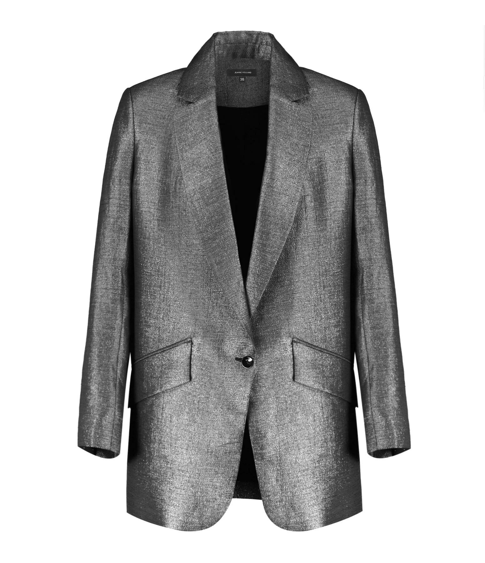 Bon marché 🥰 JEANNE VOULAND Veste Blazer Haivy Lin Lurex Noir Argenté 😉 1 Bon marché 🥰 JEANNE VOULAND Veste Blazer Haivy Lin Lurex Noir Argenté 😉