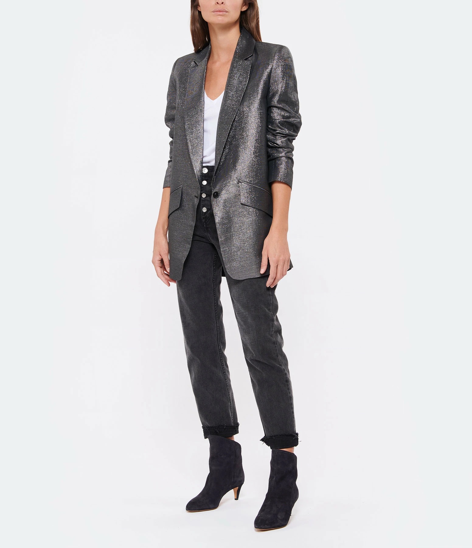 Bon marché 🥰 JEANNE VOULAND Veste Blazer Haivy Lin Lurex Noir Argenté 😉 8 Bon marché 🥰 JEANNE VOULAND Veste Blazer Haivy Lin Lurex Noir Argenté 😉 – Image 8