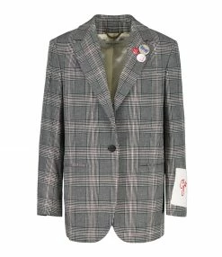 De gros 😍 GOLDEN GOOSE Veste Blazer Laine Gris Blanc 🌟