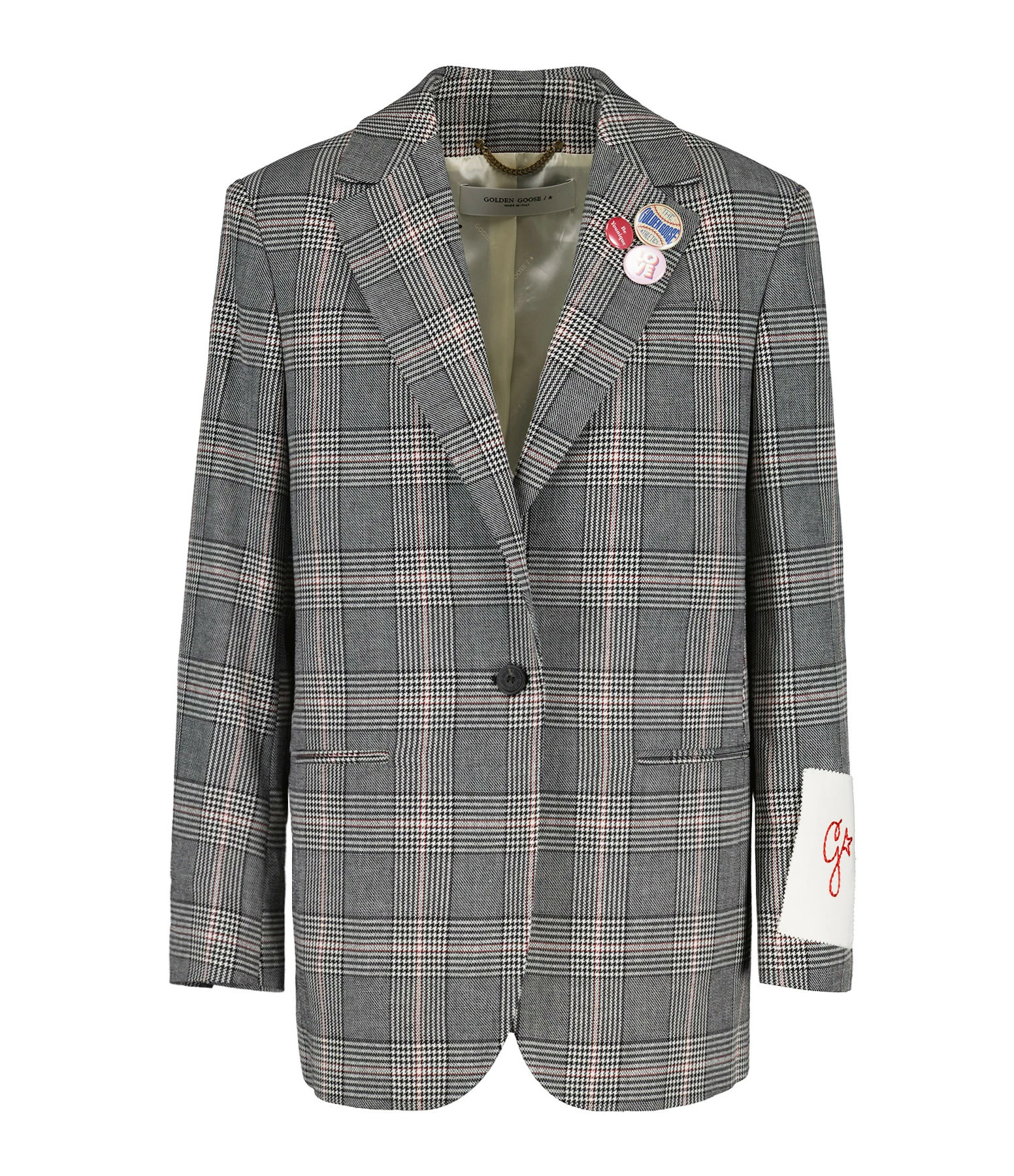 De gros 😍 GOLDEN GOOSE Veste Blazer Laine Gris Blanc 🌟 1 De gros 😍 GOLDEN GOOSE Veste Blazer Laine Gris Blanc 🌟