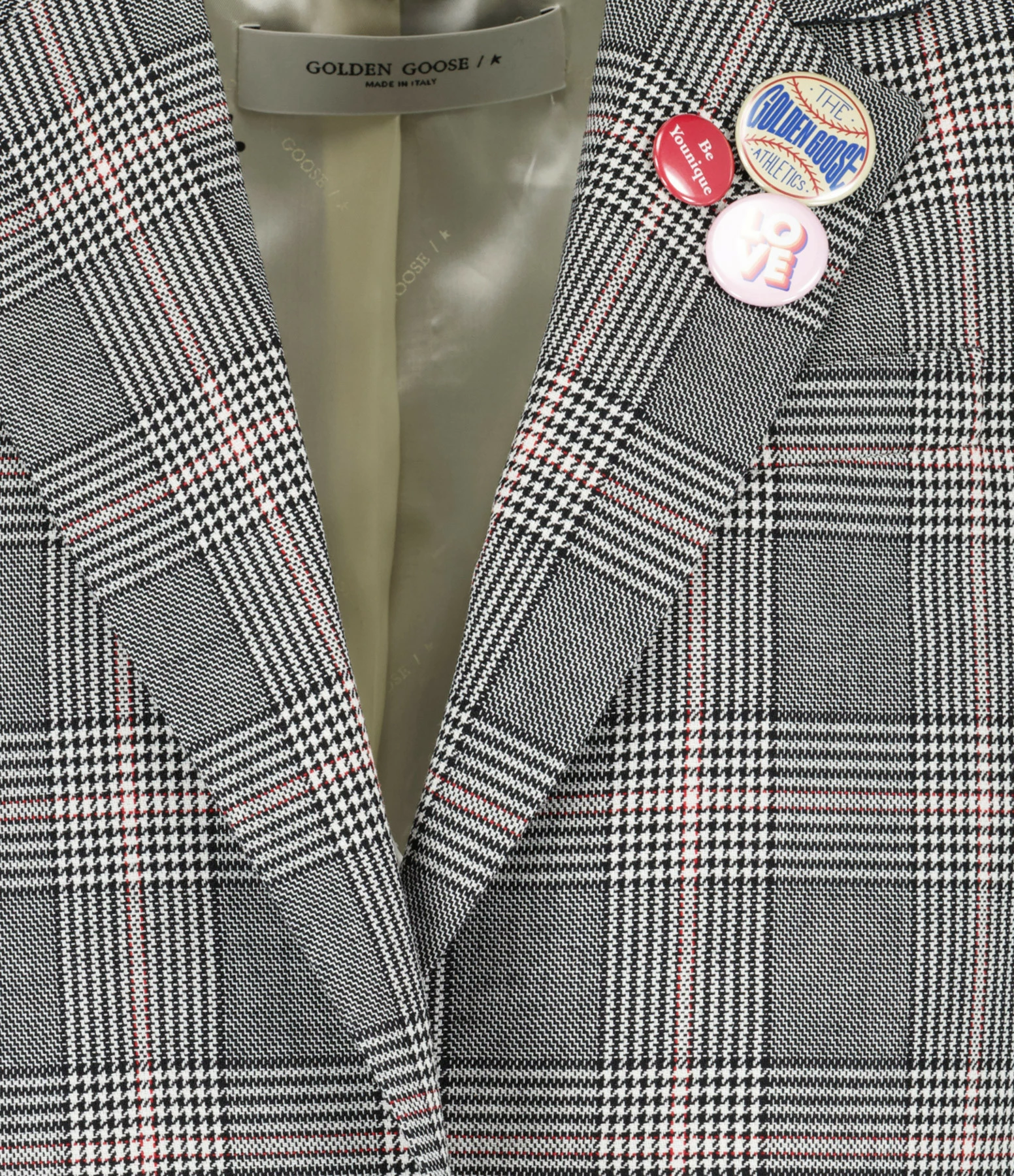 De gros 😍 GOLDEN GOOSE Veste Blazer Laine Gris Blanc 🌟 2 De gros 😍 GOLDEN GOOSE Veste Blazer Laine Gris Blanc 🌟 – Image 2