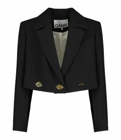 Meilleure vente ⌛ GANNI Veste 🌞 Summer Noir 🤩
