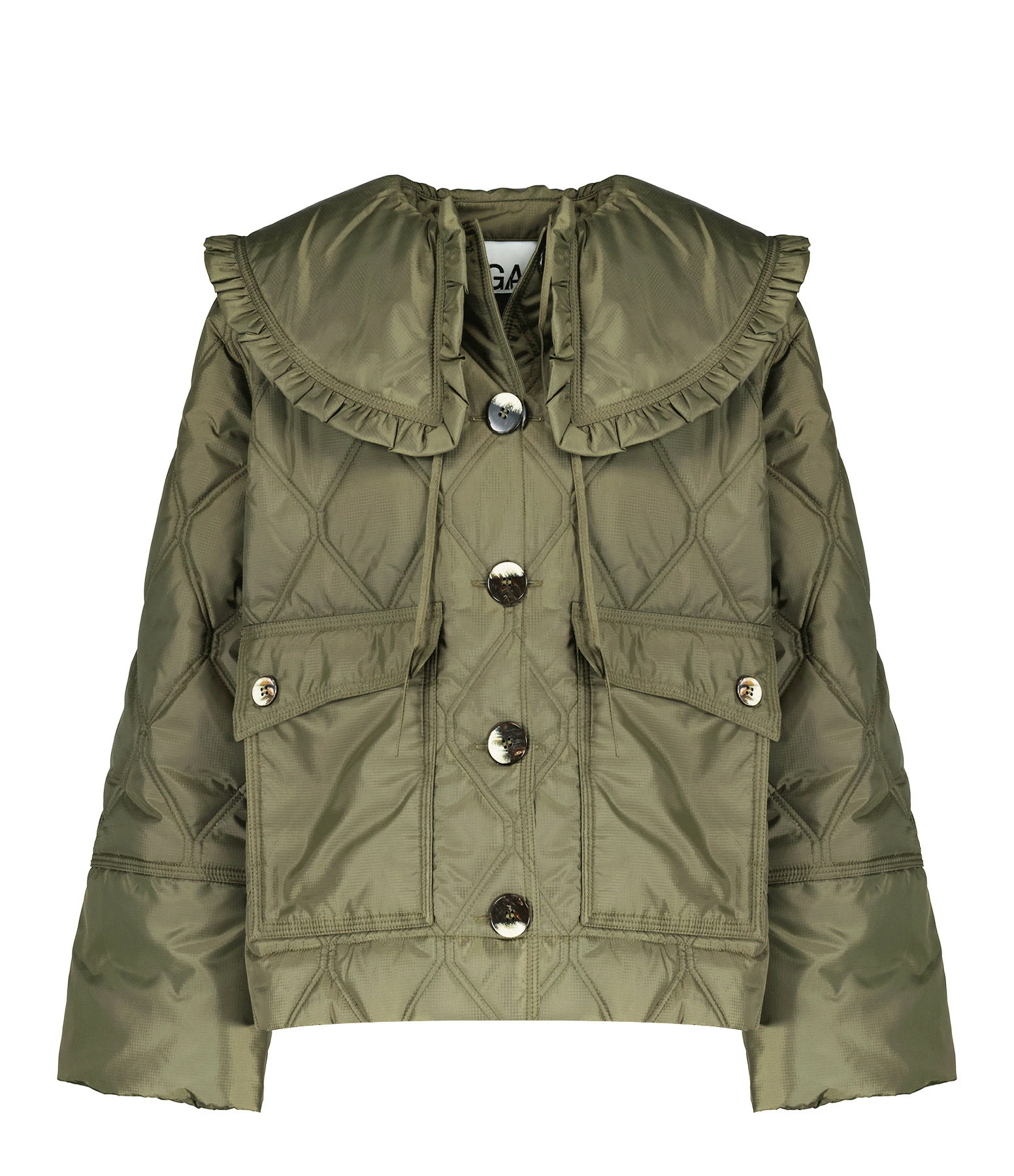 Nouveau ???? GANNI Veste Ripstop Quilt Vert Kalamata ???? 1 Nouveau ???? GANNI Veste Ripstop Quilt Vert Kalamata ????