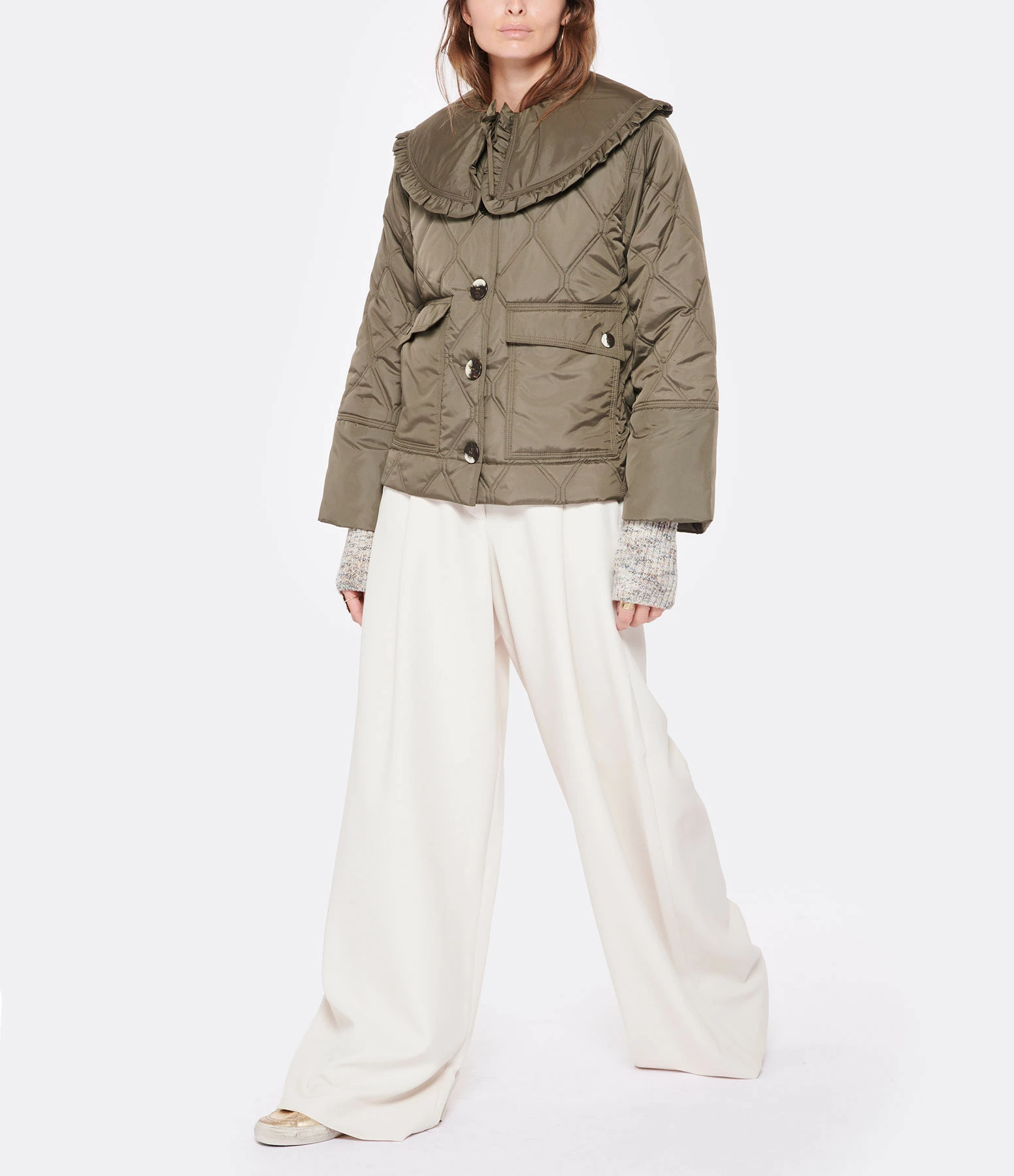 Nouveau ???? GANNI Veste Ripstop Quilt Vert Kalamata ???? 4 Nouveau ???? GANNI Veste Ripstop Quilt Vert Kalamata ???? – Image 4