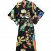 Meilleure vente 🔔 G.KERO Kimono Nero Frutad Soie Imprimé 😍