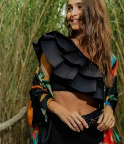 Meilleure vente 🔔 G.KERO Kimono Nero Frutad Soie Imprimé 😍 -BOUTIQUE MARGAUX LONNBERG unnamed file 953