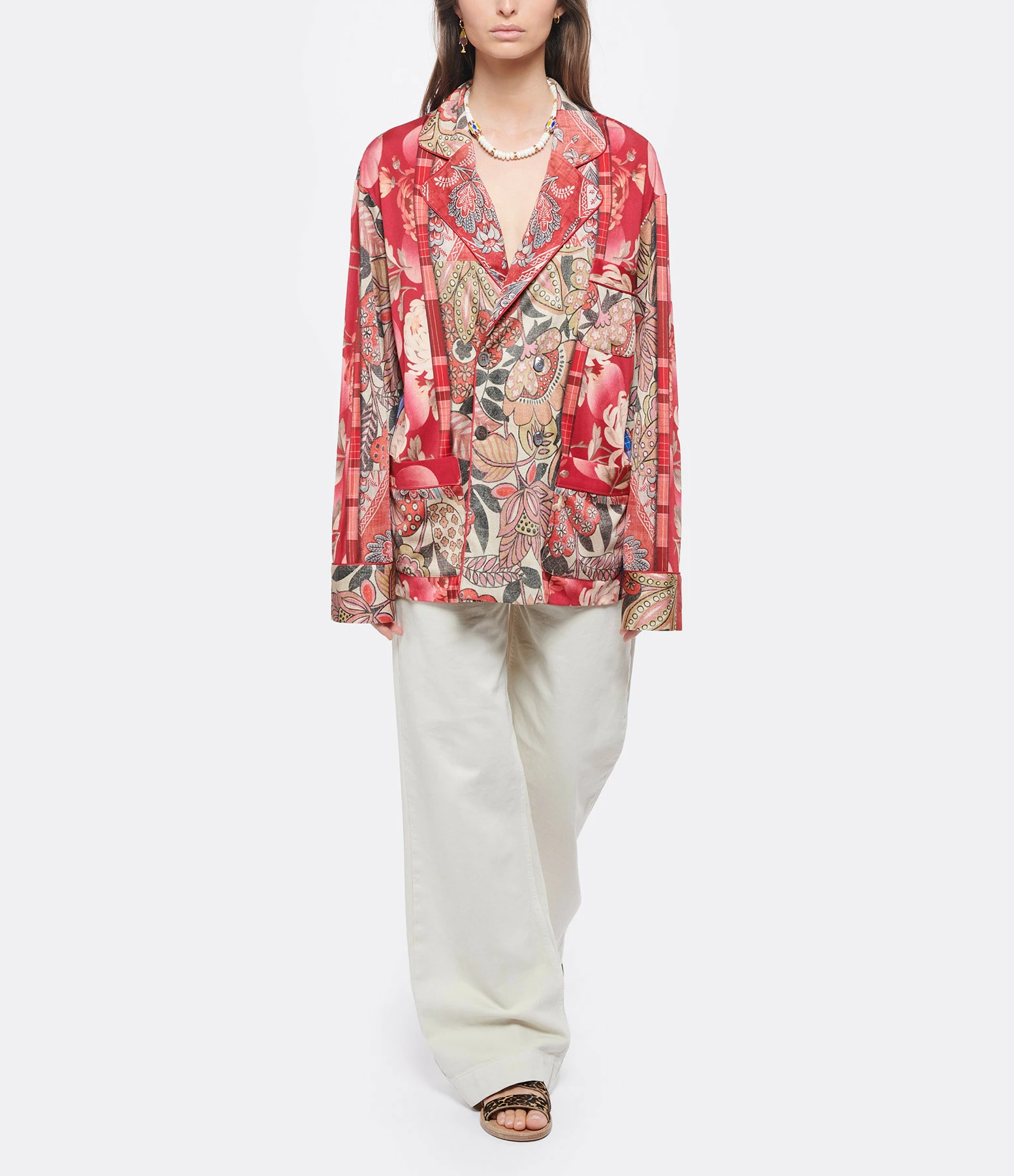 Nouveau 🧨 PIERRE-LOUIS MASCIA Veste Febo Soie Imprimé Rose 🥰 4 Nouveau 🧨 PIERRE-LOUIS MASCIA Veste Febo Soie Imprimé Rose 🥰 – Image 4