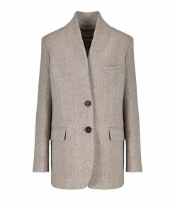 Meilleure affaire ✨ VANESSA BRUNO Veste Blazer Jovanka Laine Vierge Biscuit 💯