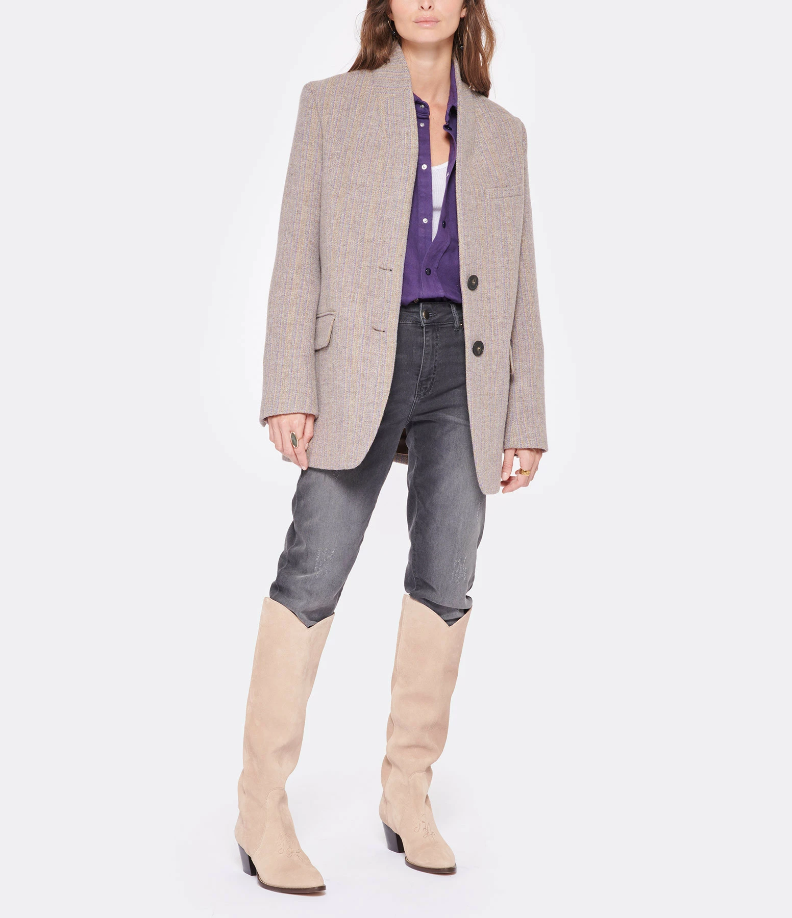 Meilleure affaire ✨ VANESSA BRUNO Veste Blazer Jovanka Laine Vierge Biscuit 💯 4 Meilleure affaire ✨ VANESSA BRUNO Veste Blazer Jovanka Laine Vierge Biscuit 💯 – Image 4